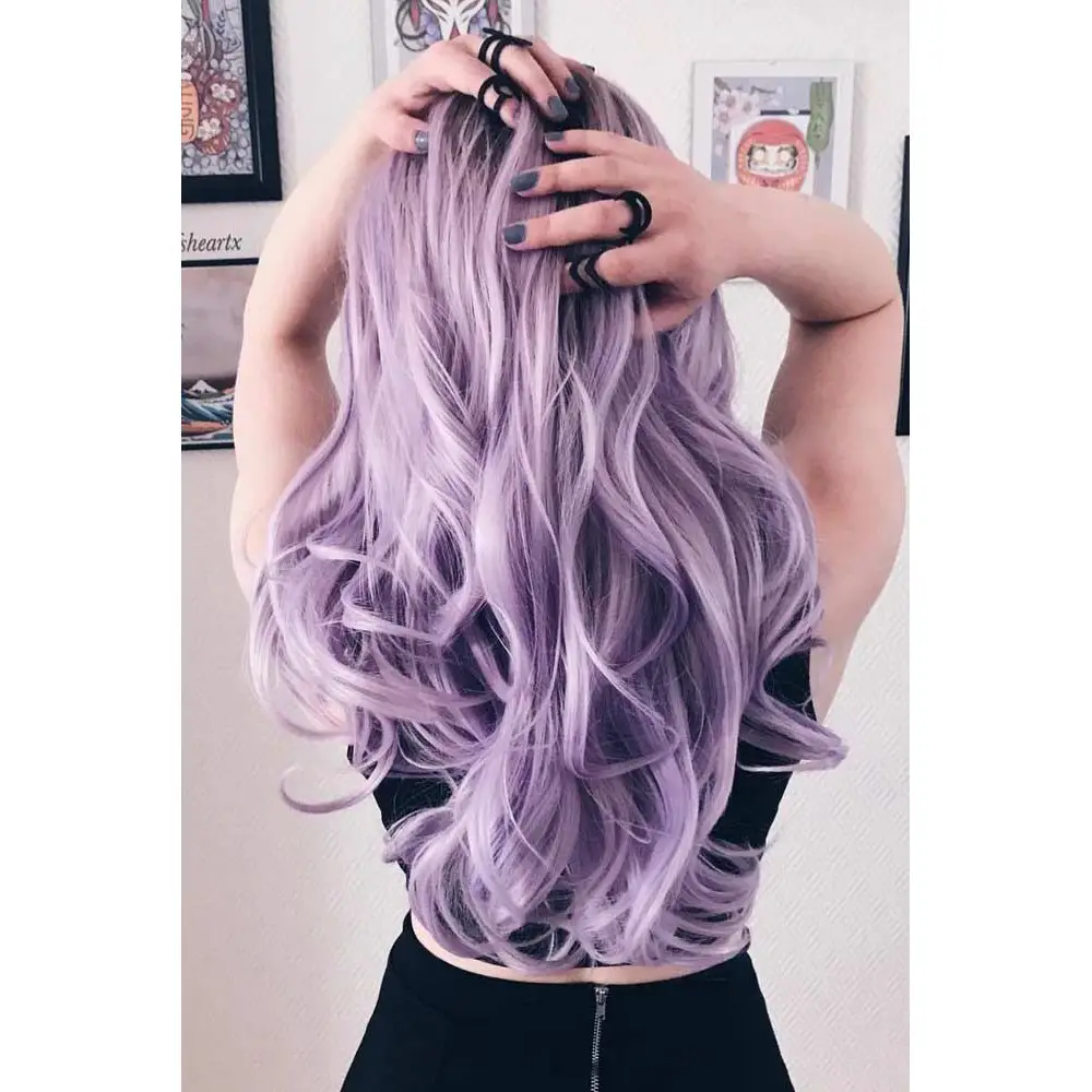 Silvery purple hair