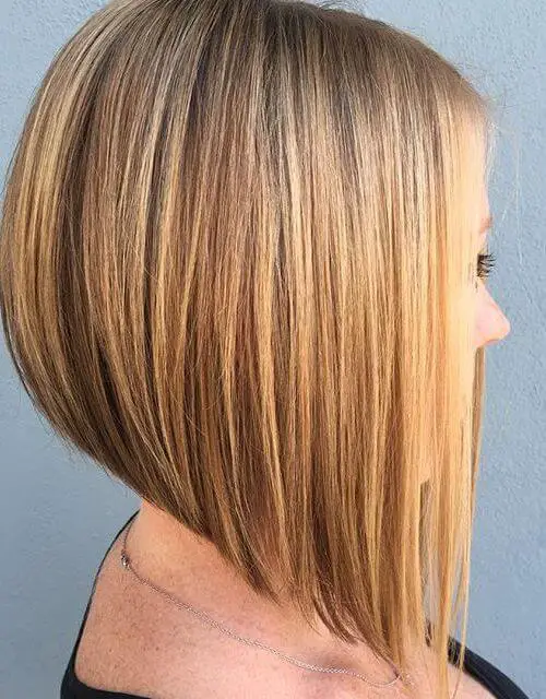 Female hairstyles cut: concave A-line bob cut