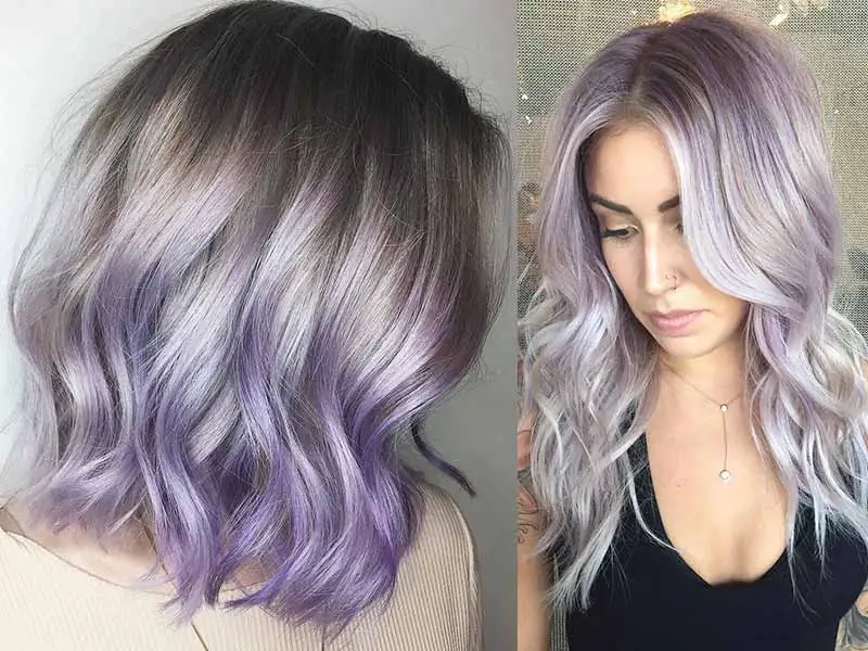Silver and purple hair