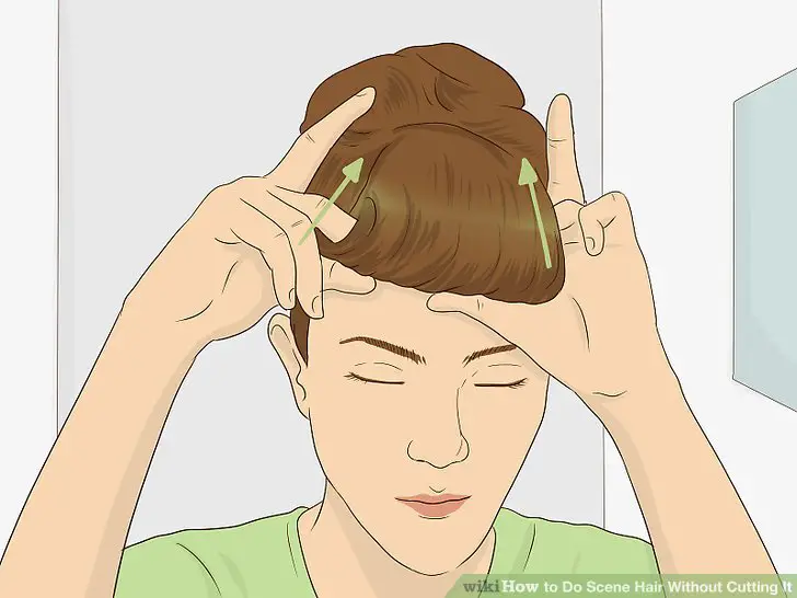 How to Get Scene Hair Without Cutting It: make a fake bang