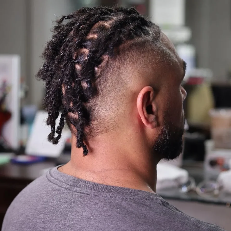 Two Strand Twist Mohawk Men Dreads