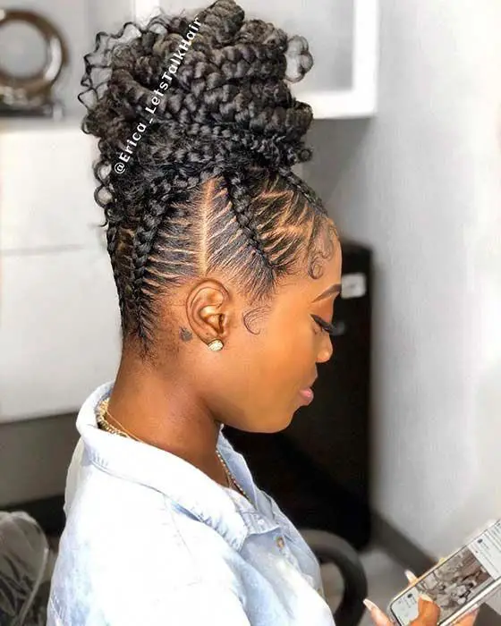 braid updo cornrows