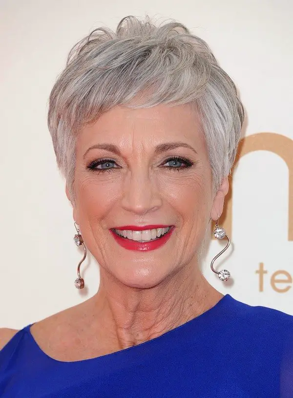 Elegant short haircuts for Women Over 60: Gray Pixie Cut