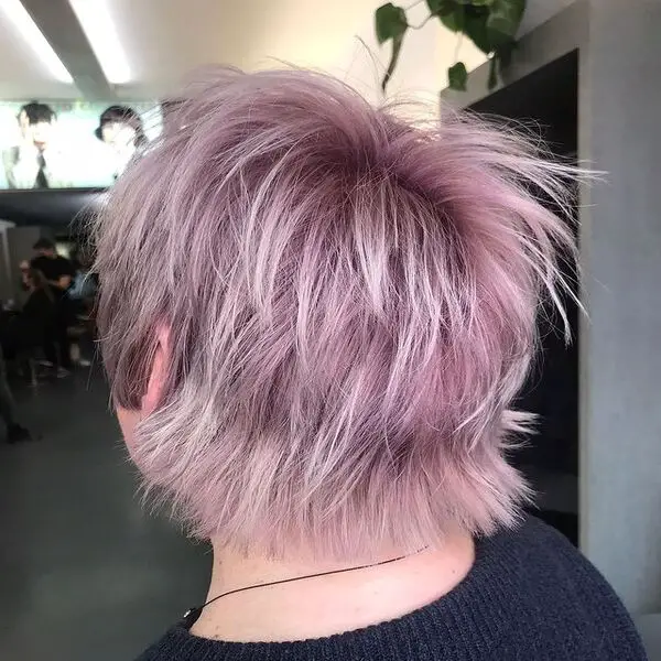 short shaggy wispy haircuts: purple