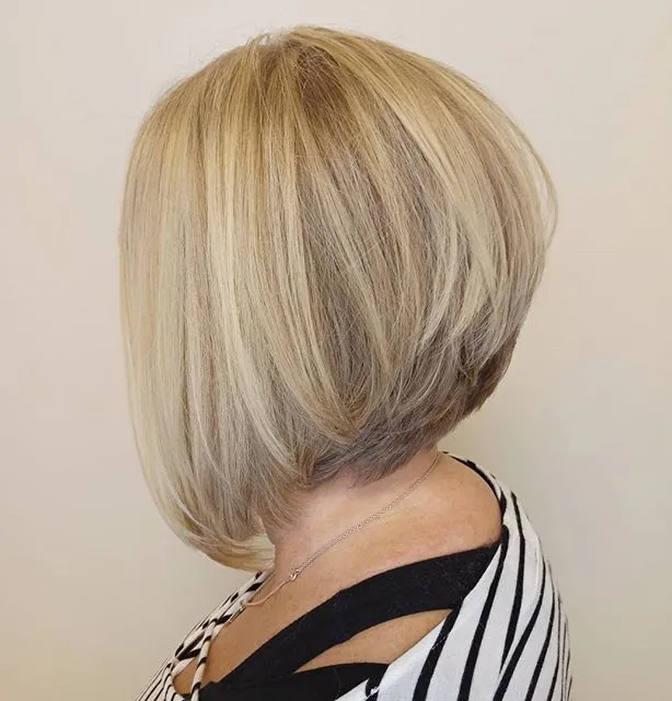 Best Hairstyles for Women Over 50: Graduated Medium Bob Haircut
