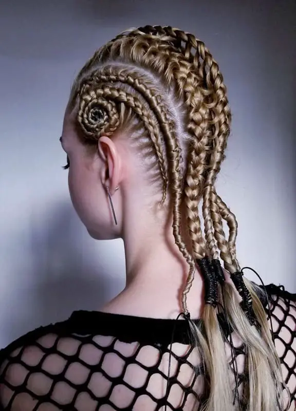 Viking Braided Hairstyles: all back Viking braids