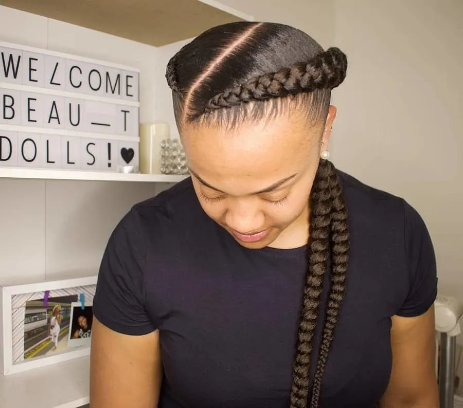 2 Feed-In Braids Styles: side-parted 