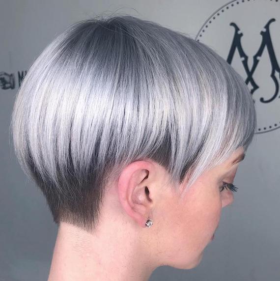 a beautiful Grey Short Hair Cut: pixie