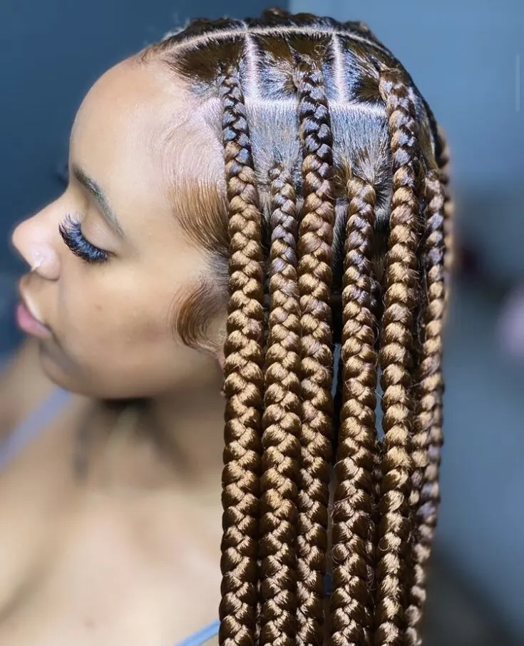 medium to large box braids