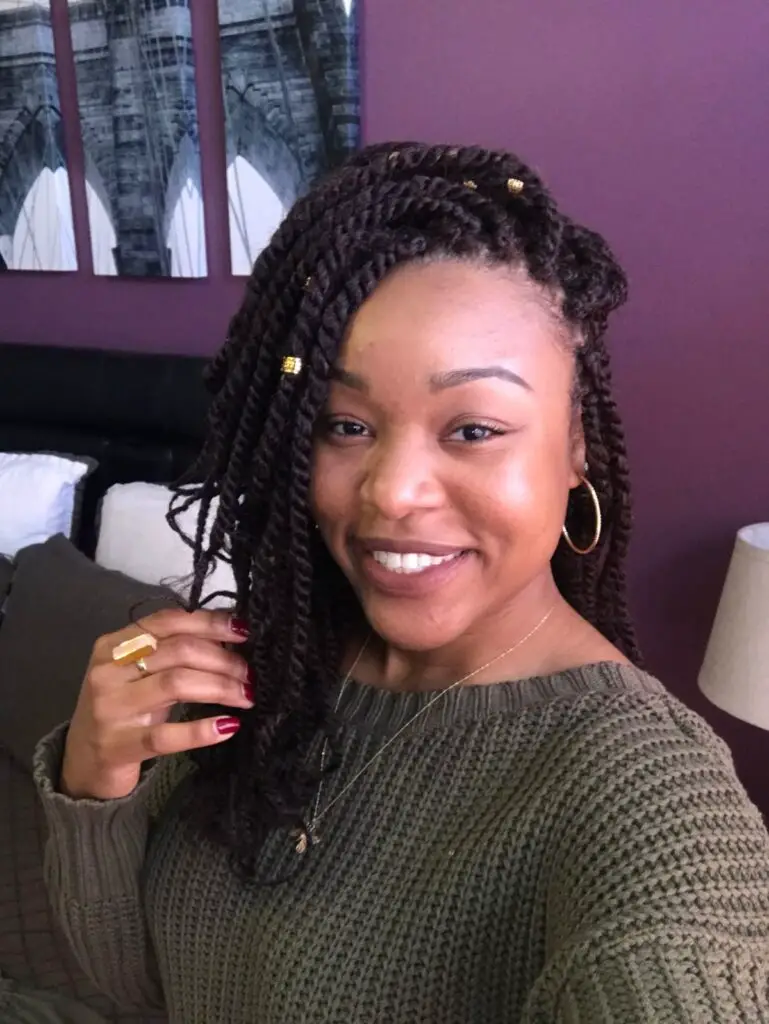 Styling Marley Braids: to one side