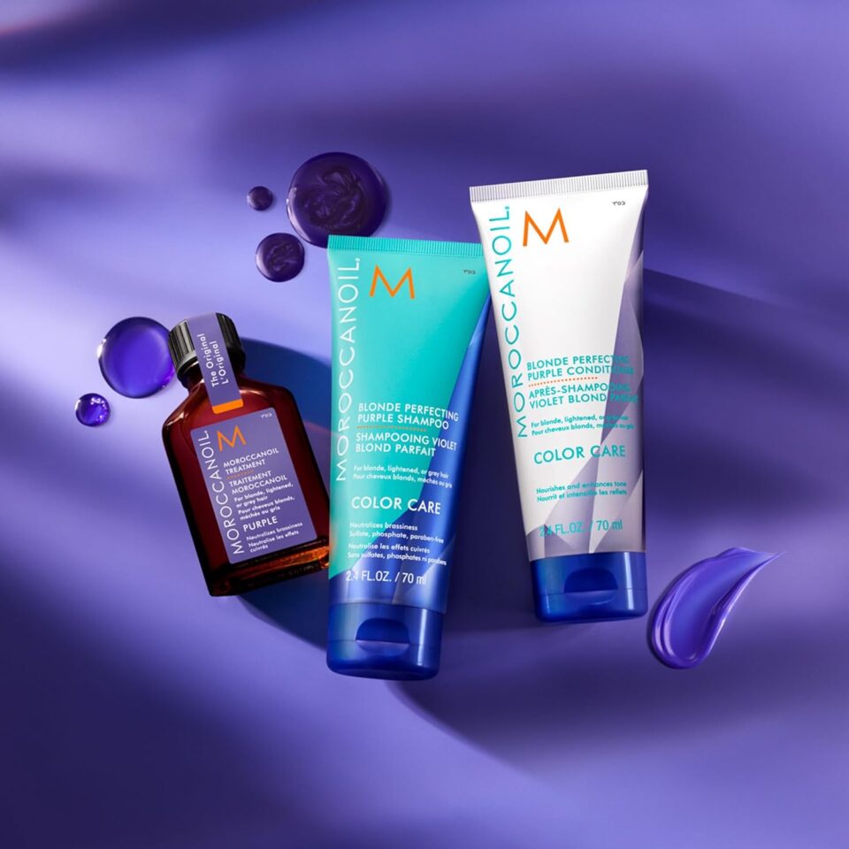 Moroccanoil Blonde Perfecting Purple Mask and line