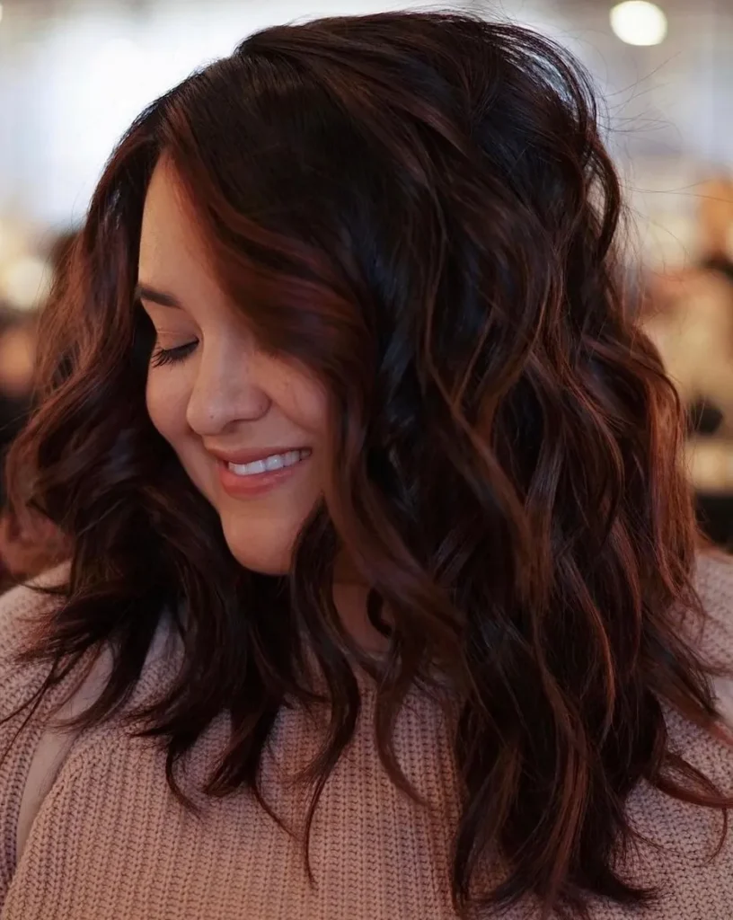 Medium Brown Hair With Red Lowlights