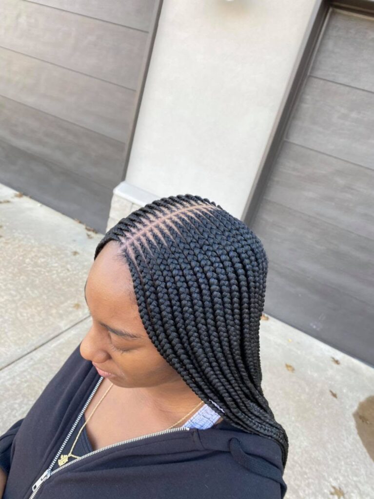 3 Layer Tribal Braids Middle Part