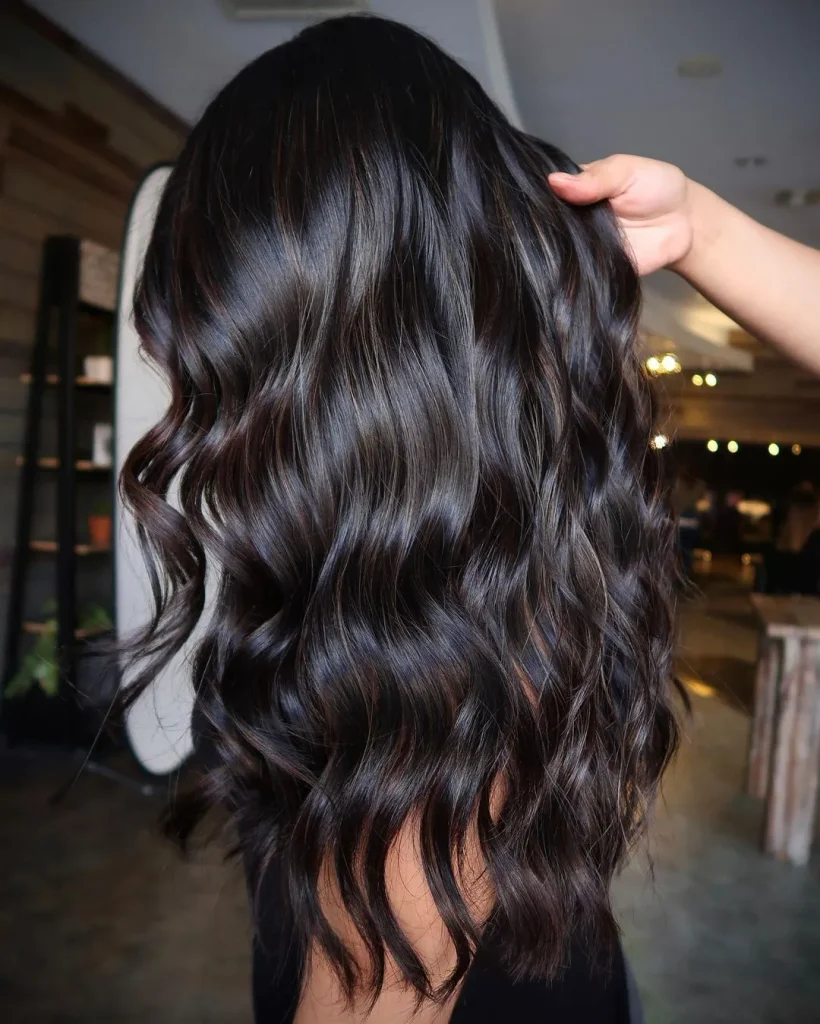 Glossy Babylights on Black Hair