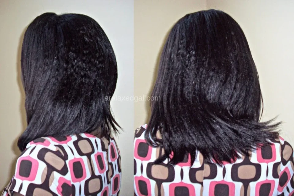 before and after: protein treatment for relaxed hair