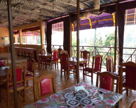 The dining room at Beach View Hotel Kisumu