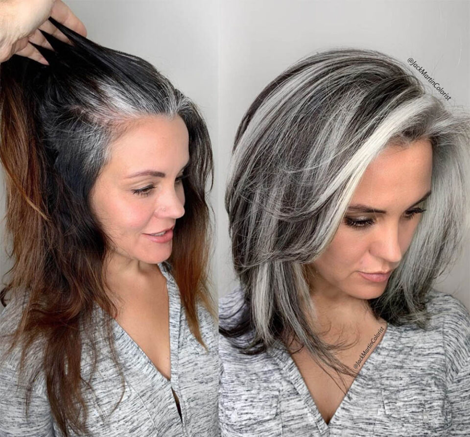 silver highlights in gray hair